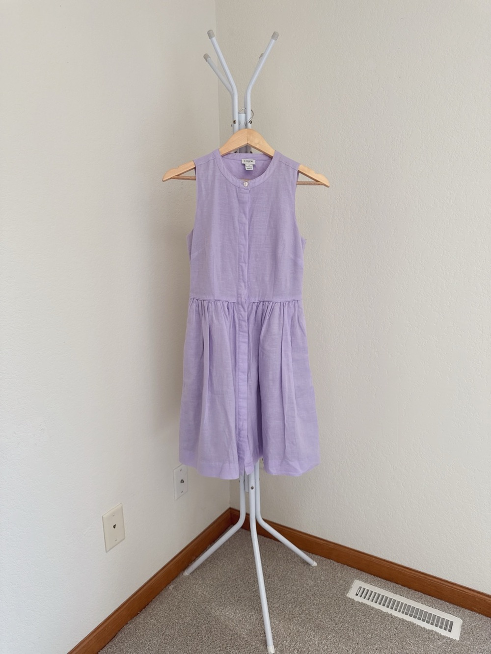 J. Crew Women’s Lavender Linen Sleeveless Button-Front Dress Size 0
